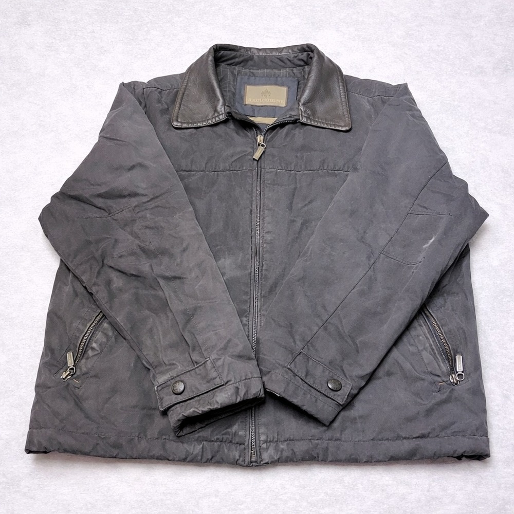 Rainforest Jacket Mens Medium Leather Collar Full Zip Winter Coat